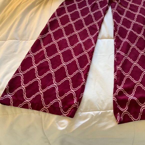 Mesh Burgandy Flare Pants - Picture 3 of 3